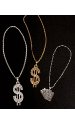 Dollar Necklace  Bling Silver