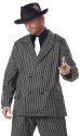 Black Gangster Costume Suit  Tommy Machine Gun  XL