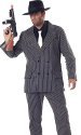 Black Gangster Costume Suit  Tommy Machine Gun Large