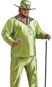 Slick Silk Big Daddy Pimp Costume Lime Green  Plus